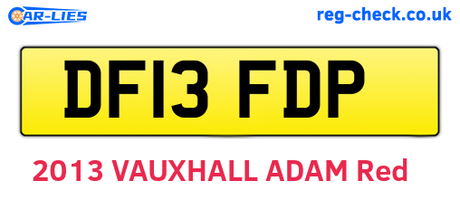 DF13FDP are the vehicle registration plates.