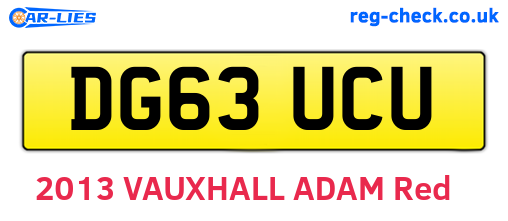 DG63UCU are the vehicle registration plates.