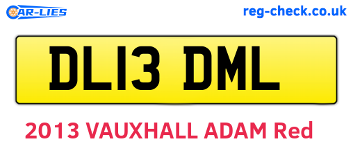 DL13DML are the vehicle registration plates.