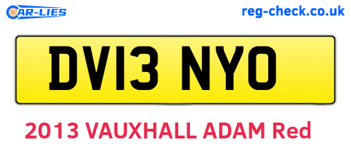 DV13NYO are the vehicle registration plates.