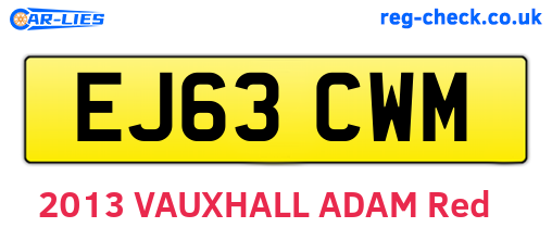 EJ63CWM are the vehicle registration plates.