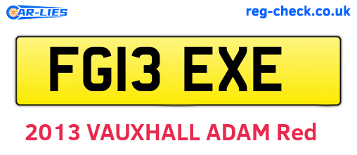 FG13EXE are the vehicle registration plates.