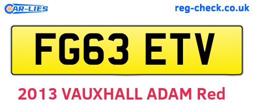 FG63ETV are the vehicle registration plates.