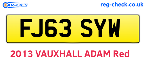 FJ63SYW are the vehicle registration plates.