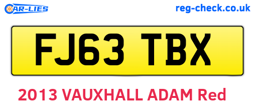 FJ63TBX are the vehicle registration plates.