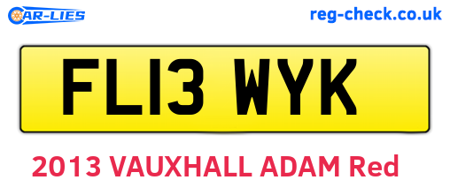 FL13WYK are the vehicle registration plates.