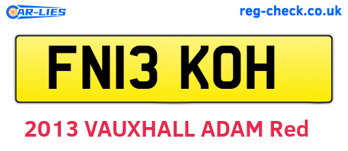 FN13KOH are the vehicle registration plates.