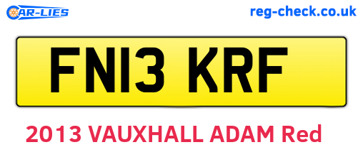FN13KRF are the vehicle registration plates.