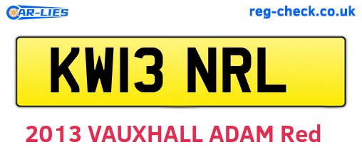 KW13NRL are the vehicle registration plates.