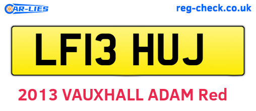 LF13HUJ are the vehicle registration plates.