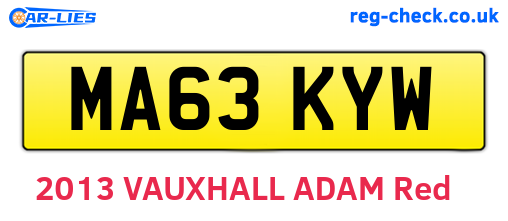MA63KYW are the vehicle registration plates.