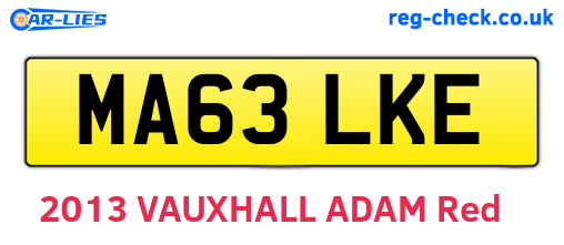 MA63LKE are the vehicle registration plates.