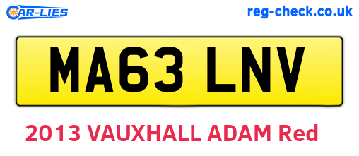MA63LNV are the vehicle registration plates.