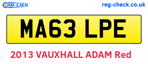 MA63LPE are the vehicle registration plates.