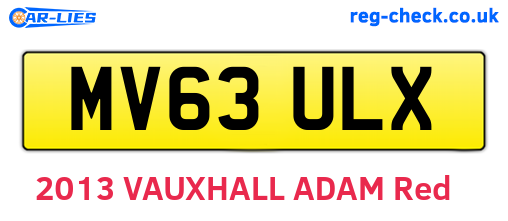 MV63ULX are the vehicle registration plates.
