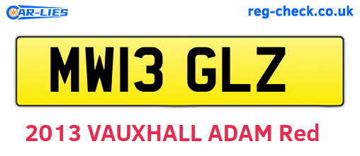 MW13GLZ are the vehicle registration plates.