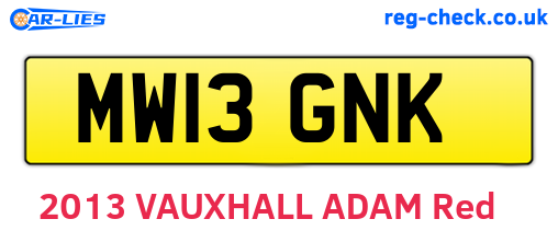 MW13GNK are the vehicle registration plates.