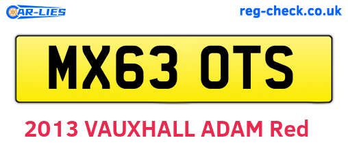 MX63OTS are the vehicle registration plates.