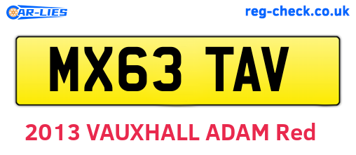 MX63TAV are the vehicle registration plates.