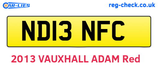 ND13NFC are the vehicle registration plates.