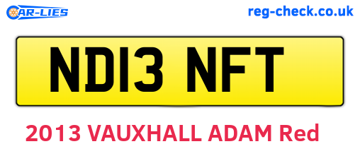 ND13NFT are the vehicle registration plates.