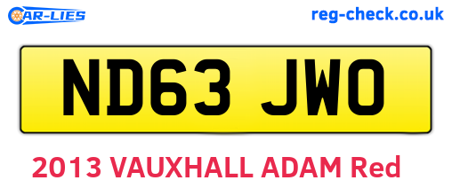 ND63JWO are the vehicle registration plates.