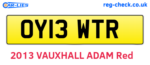 OY13WTR are the vehicle registration plates.