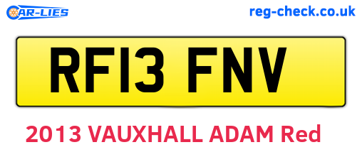 RF13FNV are the vehicle registration plates.