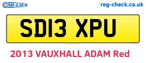 SD13XPU are the vehicle registration plates.