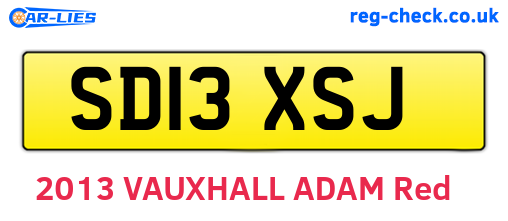 SD13XSJ are the vehicle registration plates.