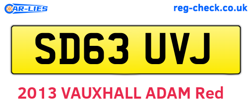 SD63UVJ are the vehicle registration plates.