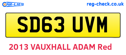 SD63UVM are the vehicle registration plates.