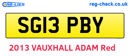 SG13PBY are the vehicle registration plates.
