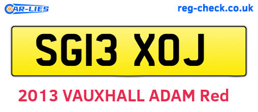 SG13XOJ are the vehicle registration plates.