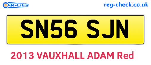 SN56SJN are the vehicle registration plates.