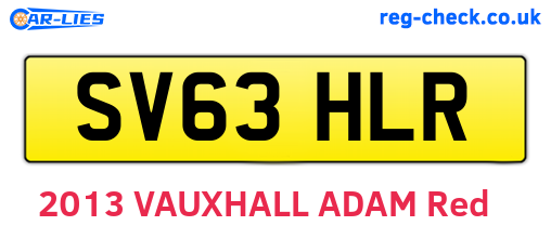 SV63HLR are the vehicle registration plates.