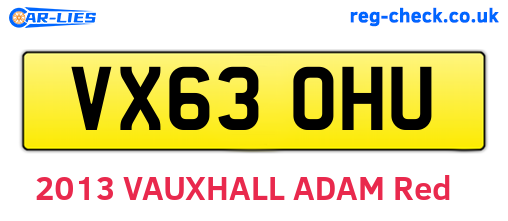 VX63OHU are the vehicle registration plates.