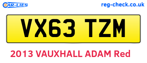 VX63TZM are the vehicle registration plates.