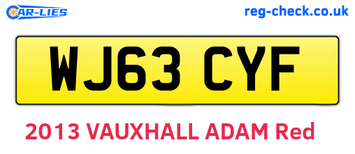 WJ63CYF are the vehicle registration plates.