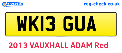 WK13GUA are the vehicle registration plates.