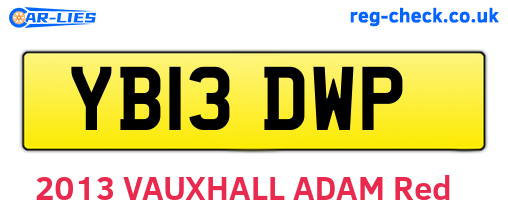 YB13DWP are the vehicle registration plates.