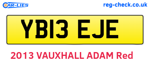 YB13EJE are the vehicle registration plates.