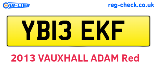 YB13EKF are the vehicle registration plates.