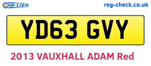 YD63GVY are the vehicle registration plates.