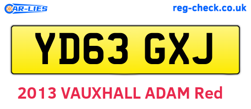 YD63GXJ are the vehicle registration plates.