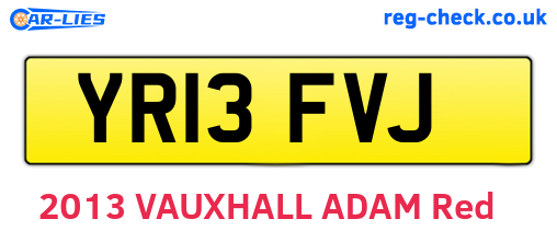 YR13FVJ are the vehicle registration plates.