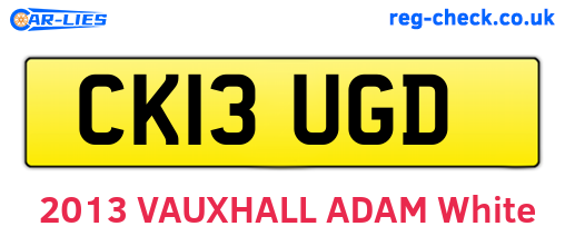 CK13UGD are the vehicle registration plates.