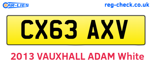 CX63AXV are the vehicle registration plates.