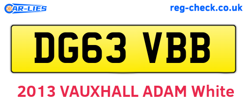 DG63VBB are the vehicle registration plates.