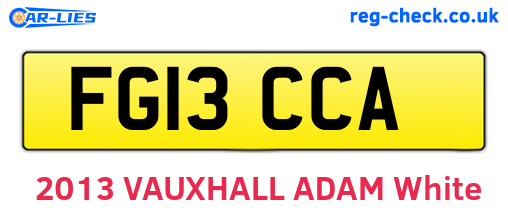 FG13CCA are the vehicle registration plates.